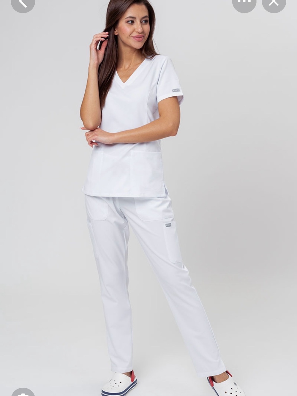 Women's Maevn EON Momentum Double scrubs set white size LG